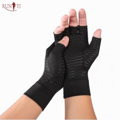 Premium Care Custom Therapeutic Copper Infused Carpal Tunnel Black Copper compression Arthritis Gloves