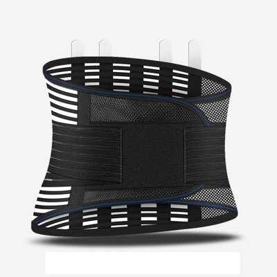 Breathable Lumbar Support Waist/Lower Back Brace with Double Banded Strong Compression Pull Straps