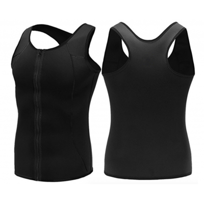 Neoprene zipper slimming sweat waist trainer vest for men