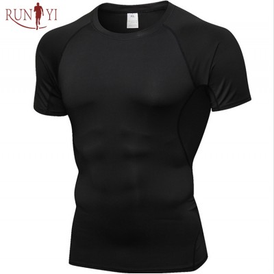 men's workout compression gym sport t shirt